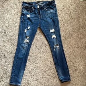 Express Distressed Blue Jeans for Women